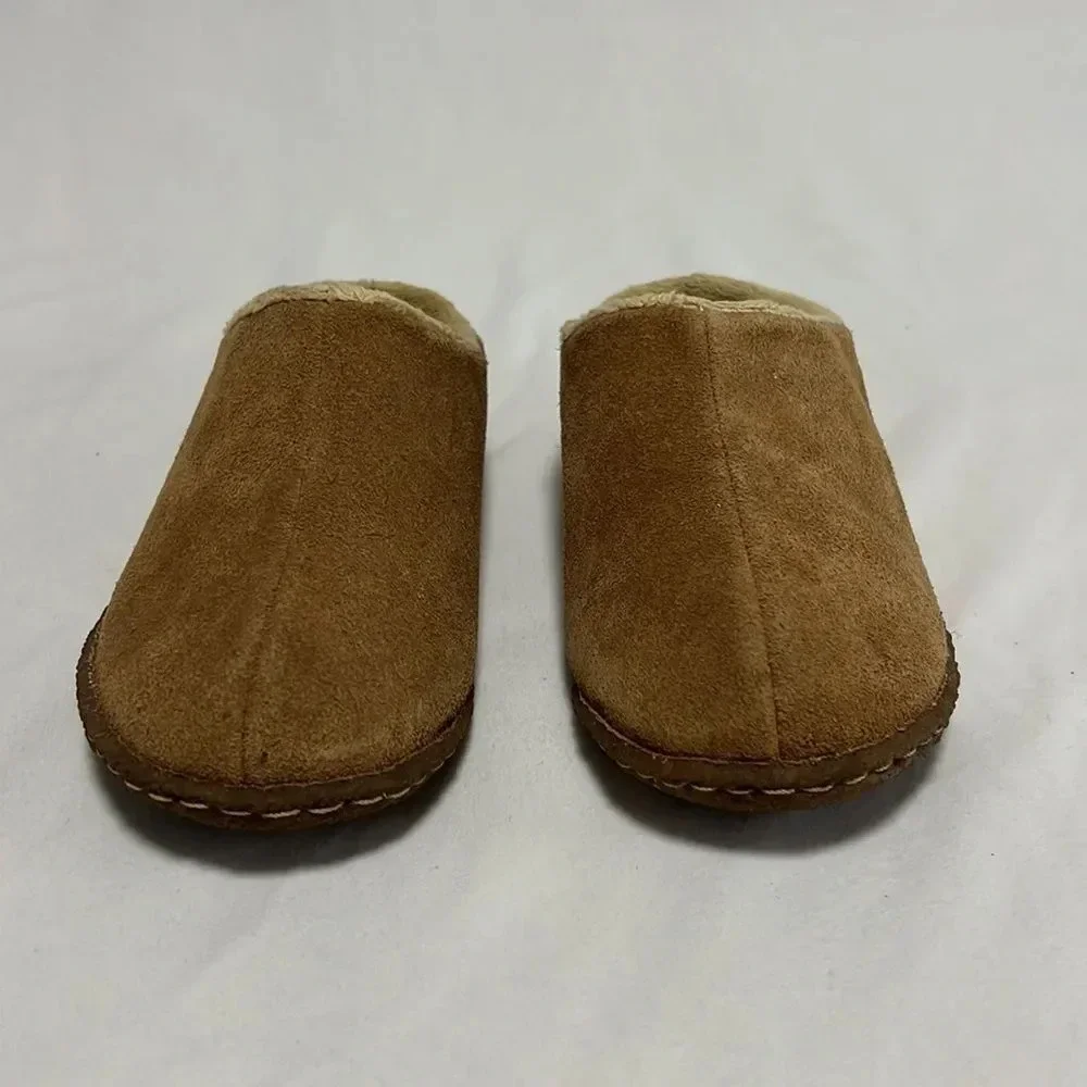 Sorel Youth Lanner Ridge II slippers in brown suede with a fleece lining size  1